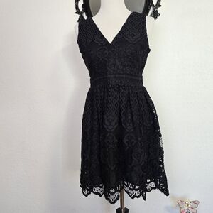New! Black Swan Black Lace Dress